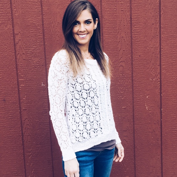 Maurice's Open Knit & Crochet Ribbed Hem Sweater - Picture 5 of 5